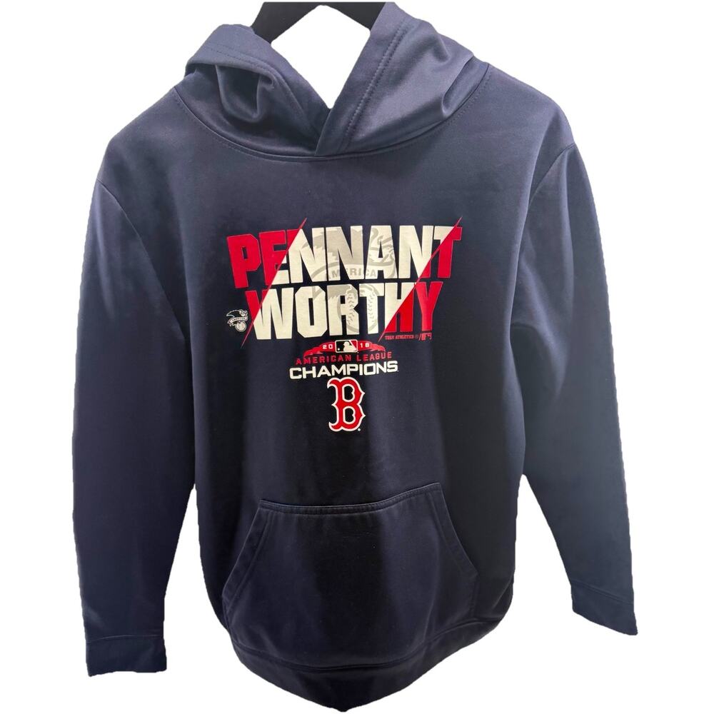 Boston Red Sox Hoodie Youth L Pennant Worthy 2018 AL Champs Team Athletics EUC